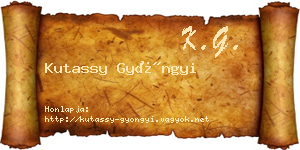 Kutassy Gyöngyi névjegykártya
