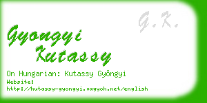 gyongyi kutassy business card