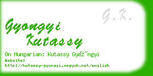 gyongyi kutassy business card
